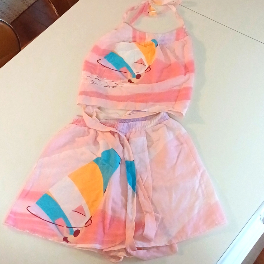 Vintage Kids 80s 2 PC summer set! Says Medium,  fits Womens xs or kids 12-14